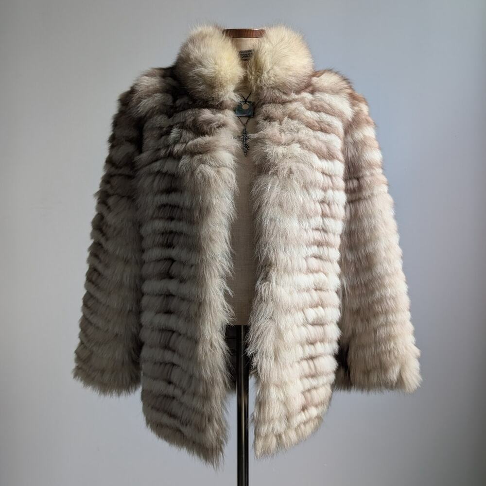 Vintage Leather Penny Lane Jacket Faux Fur Furry 70s Afghan Tapestry Trench Coat - Picture 16 of 16